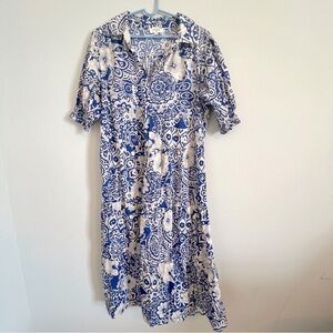 Umgee Blue Paisley Floral Dress size medium